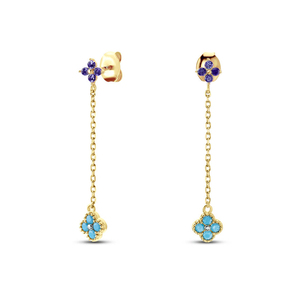 <b>CANNER</b> Petal Long Chain Diamond Earrings S925 Silver Hypoallergenic Chain Tassel Earrings Stud Earrings 18k for Girls - Product Image 1