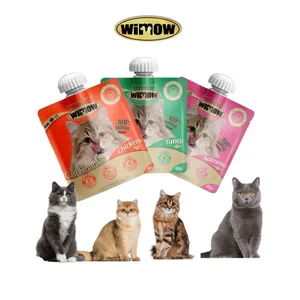 Wimow 40g 1.4oz Mèo Con chất lỏng dinh dưỡng Túi kem ăn nhẹ xử lý thức ăn ướt cho mèo tốt cho hệ tiết niệu