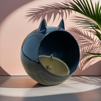Nouvelle Maison de Luxe pour Animaux de Compagnie en Matériau Innovant, Antibactérienne, Semi-fermée, Lit pour Chat Facile à Nettoyer, Nid pour Chien Peint par Pulvérisation pour Petits Animaux