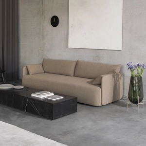 Sofá Moderno de Tela de Tres Plazas, Tapizado con Relleno de Espuma, Estilo Minimalista Italiano, Diseño Nórdico para Sala de Estar - Product Image 1