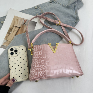 Nuevo Bolso de Diseñador, <span class=keywords><strong>Marca</strong></span> de Lujo, con Letra en Forma de <span class=keywords><strong>V</strong></span>, Bolso de Hombro para Mujer, Elegante y Clásico, con Patrón de Cocodrilo - Product Image 4