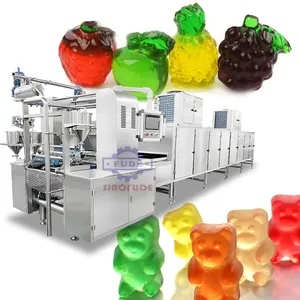 SINOFUDE果胶和明胶无糖功能软糖糖果制造机与软糖熊配方