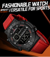 NAVIFORCE Montre 9241T Vente en gros Montre-bracelet originale Rouge de luxe Montre digitale pour homme Chronométrage Relojes Hombre