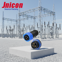 Connecteur d'aviation étanche Jnicon M25 500V 50A IP67 noir, câble d'alimentation mâle-femelle, connecteur fil-fil