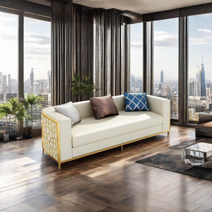 Conjunto de sofá de cuero posmoderno Foshan, nuevo diseño, modelo neoclásico Simple, lujo para muebles de sala de estar - Product Image 3