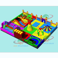 Parc à thème en pvc commercial obstacle gonflable château de maison de rebond aire de jeux extérieure pour la fête des enfants