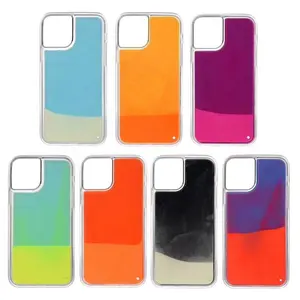 Neon Sıvı Kum Aydınlık Silikon TPU Telefon Etui Coque Samsung Galaxy Not için 10 Note10 + 5G M30s A10s a90 A50s A30s A20s