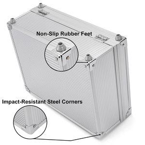 Caja de Kit de tatuaje, Maleta de almacenamiento de tatuajes de aleación de aluminio, estuche de transporte de viaje resistente para equipos y suministros de tatuaje, herramientas de maquillaje - Product Image 3