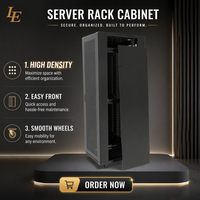 Rak Server Kabinet Jaringan Pusat Data Berdiri Lantai Baja 11U 800*800mm Tersedia