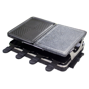 Parrilla Raclette 2 en 1 <span class=keywords><strong>para</strong></span> el hogar, parrilla eléctrica <span class=keywords><strong>para</strong></span> barbacoa, <span class=keywords><strong>carne</strong></span> asada sin humo, en venta - Product Image 2
