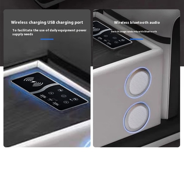 Smart Home Embedded Panel 15 Watt Wireless Charging Multifunctional Speaker USB Charging Furniture Bedside Table