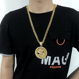 Nouveau Collier Pendentif Dollar Plaqué Or, Meilleure Vente, Sertie de <span class=keywords><strong>Cristaux</strong></span>, Style Hip Hop, <span class=keywords><strong>Bijoux</strong></span> pour Hommes - Product Image 2