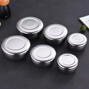 Stainless Steel Food Container Cylindrical With Lid For <b>Storage</b> <b>Kitchen</b> Use - Product Image 4