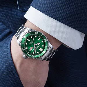 Nuevo Reloj Mecánico Automático con Correa de Acero Inoxidable Estilo Fantasma de Agua Verde Neutro, Resistente al Agua hasta 30 m - Product Image 2