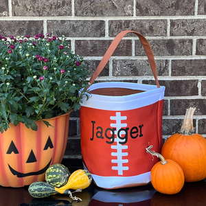 Cesta de dulces personalizada para niños, bolsa de calabaza para regalo de dulces infantiles, cubo de <span class=keywords><strong>Halloween</strong></span> para truco o trato, cesta de lona deportiva - Product Image 1