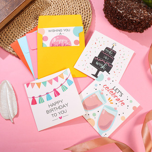 Carte de vœux carrée pliable en carton pour anniversaire, carte de vœux professionnelle, carte de vœux avec message de meilleurs vœux, carte de vœux en papier cadeau - Product Image 2