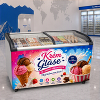 Vitrine réfrigérée pour crème glacée dure à refroidissement par air économique, mini réfrigérateur commercial avec étagères réglables