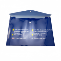 Porte-documents A4 personnalisé avec logo imprimé UV, pochette transparente en PP, surface brillante/mate/givrée, fermeture à bouton pression, pour le bureau et l'école