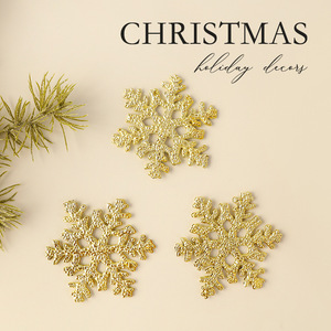 Factory Wholesale Christmas <b>Tree</b> Decorations for Champagne Gold Snowflake Pendant for Christmas Scene Decorations - Product Image 3