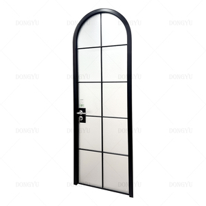 Style moderne personnalisé Rétro français Vieux portail en fer Porte incurvée en alliage d'aluminium Toilettes <span class=keywords><strong>Portes</strong></span> en verre arquées Art Porte en verre - Product Image 3