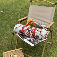 Couverture de pique-nique imperméable recyclée, matelassée, pour le camping en plein air, pliable, style bohème, tapis de plage rembourré pour les enfants, tapis de jeu familial, tapis de voyage