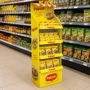 Food Seasoning Corrugated Paper Floor <b>Stand</b> Custom Color <b>Print</b> For Cooking Powder Supermarket Grocery Retail - Product Image 3