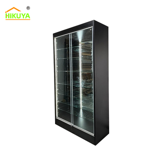 Mostrador de Venta al por Mayor HiKUYA, Personalizado, con Vitrina de Vidrio, Estantes de Vidrio, Paneles de Melamina y Puertas Corredizas - Product Image 6