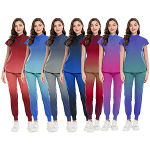 <span class=keywords><strong>Blouse</strong></span> décontractée de couleur dégradée pour femmes infirmières, uniformes d'infirmière grande taille, uniformes médicaux d'infirmière - Product Image 3