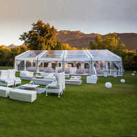 Tente de Réception Événementielle en PVC Blanc pour Mariage, Hall, Banquet, Fête – Différentes Tailles (10x12 à 20x30) pour 50, 100, 300, 500 Personnes