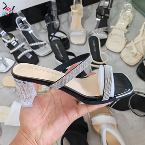 Sandalias de tacón alto de PU para mujer, diseño mixto, punta abierta, moda de verano, zapatos de fiesta, venta al por mayor, novedad - Product Image 4