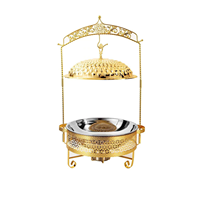Équipement de restaurant, serveur de buffet portable, plat en acier inoxydable, qualité commerciale, réchauffeur de nourriture chaude, 6L/8L, couleur or