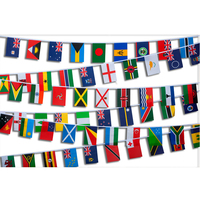 2024 vente en gros décoration personnalisée EURO Football monde allemagne 32 24 pays coupe bruant drapeau 14x21cm chaîne drapeau bannière