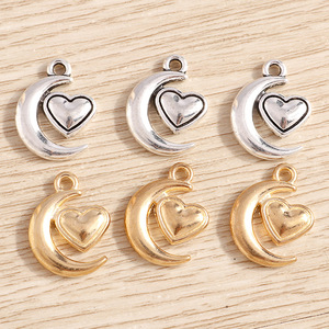 Weny, 20 piezas por paquete: Nuevo colgante de luna con diseño de corazón de melocotón, collar de pulsera con corazón, colgante accesorio para llavero - Product Image 1