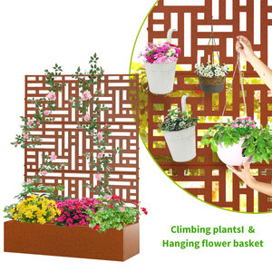 Grand bac à plantes vertical suspendu en fer galvanisé de luxe - <span class=keywords><strong>Jardinière</strong></span> classique durable pour intérieur/extérieur pour centre commercial - Product Image 4
