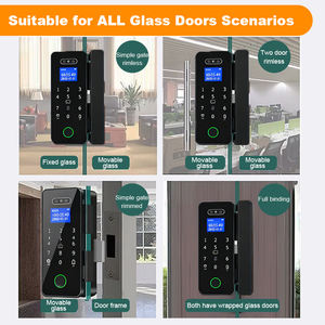 Serrure de porte intelligente en verre avec empreinte digitale biométrique, carte intelligente numérique en alliage d'aluminium ABS, <span class=keywords><strong>prix</strong></span> d'usine AIEN, WiFi TUYA - Product Image 3