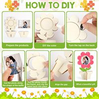 8 styles de cadres photo de Noël en bois non peint à faire soi-même, porte-photo de table en bois naturel pour plantes en pot, écologique et personnalisable