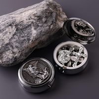Collier chapelet en hématite noire et tungstène avec perles en pierre, Saint Michel Archange, avec boîte cadeau en métal pour homme