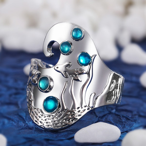 Anello in Resina Tema Mondo Marino per Donne, Gioiello Regolabile alla Moda per Uso Quotidiano - Product Image 3