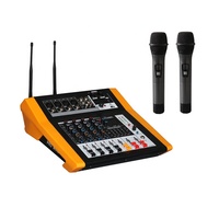 Console de mixage audio professionnelle LA-40M avec amplificateur de puissance intégré, console de mixage audio 4 canaux avec microphone sans fil