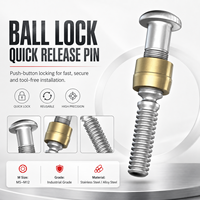 Pin Pengunci Bola Sistem Lepas Cepat Tombol Tekan Stud Berulir Titanium/Baja Tahan Karat Kelas 4 Pengikat untuk Peralatan Perlengkapan Otomasi