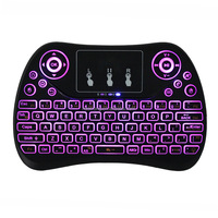 T2-BT de rétroéclairage 2.4GHz sans fil Mini clavier Air Mouse 7 couleurs rétroéclairées pour ordinateur Smart TV BOX