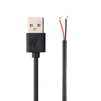 1M 22AWG USB 2.0-Stecker 2-poliges Pigtail-Kabel-3A 5V USB Typ ein 2-adriges offenes Verlängerung kabel mit blankem Kabel