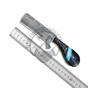 Handmade 8\" Damascus Hunting Knife Full Tang Cowboy Skinning EDC Bull Cutter for Outdoor <b>Camping</b> Customizable OEM & ODM Support - Product Image 1