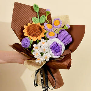 Ramo de Flores Tejidas a Mano con Degradado de Color Rosa, Simulación de Girasol, Ramo para el Día de San Valentín - Product Image 3