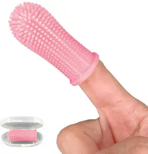 Amaz hotsale pet finger gentle soft toothbrush pet finger brush