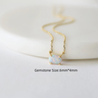 Collier pour femme Zhixuan, minimalisme, plaqué or, argent sterling S925, petit pendentif en opale naturelle, meilleur cadeau pour elle