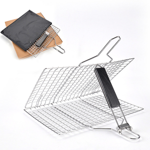 Cesta plegable <span class=keywords><strong>de</strong></span> acero inoxidable antiadherente <span class=keywords><strong>de</strong></span> grado alimenticio para parrilla, red <span class=keywords><strong>de</strong></span> asado <span class=keywords><strong>de</strong></span> alta resistencia con bolsa <span class=keywords><strong>de</strong></span> almacenamiento para uso <span class=keywords><strong>en</strong></span> cocina, pescado y verduras - Product Image 3