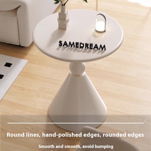 Hiện Đại Kem Phong Cách Sắt Nghệ Thuật Bên Bảng Đơn Giản Đồ Nội Thất Nhà Cho Phòng Khách Sofa Cà Phê Bàn Nhỏ Cho Ban Công Sáng Tạo Kim Loại - Product Image 4