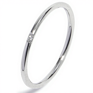 Anillo de Lujo [<span class=keywords><strong>GREG</strong></span>] de Acero Inoxidable Sin Níquel con Circonita Cúbica Resistente de 1.2mm para Hombre y Mujer, Tallas 4-21, Hecho en China - Product Image 1