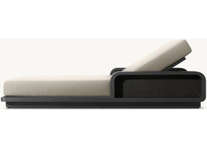 Chaise longue de jardin en aluminium, style unique rotin et métal, pour piscine, fête en plein air, détente, mobilier de plage - Product Image 5